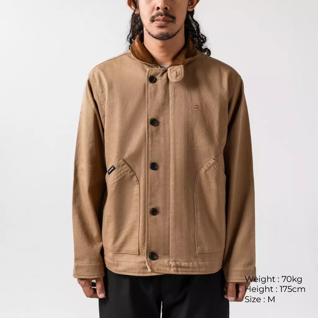 Cuervo Outer Deck Jacket Hangout Casual Harian Comfort - Cokelat