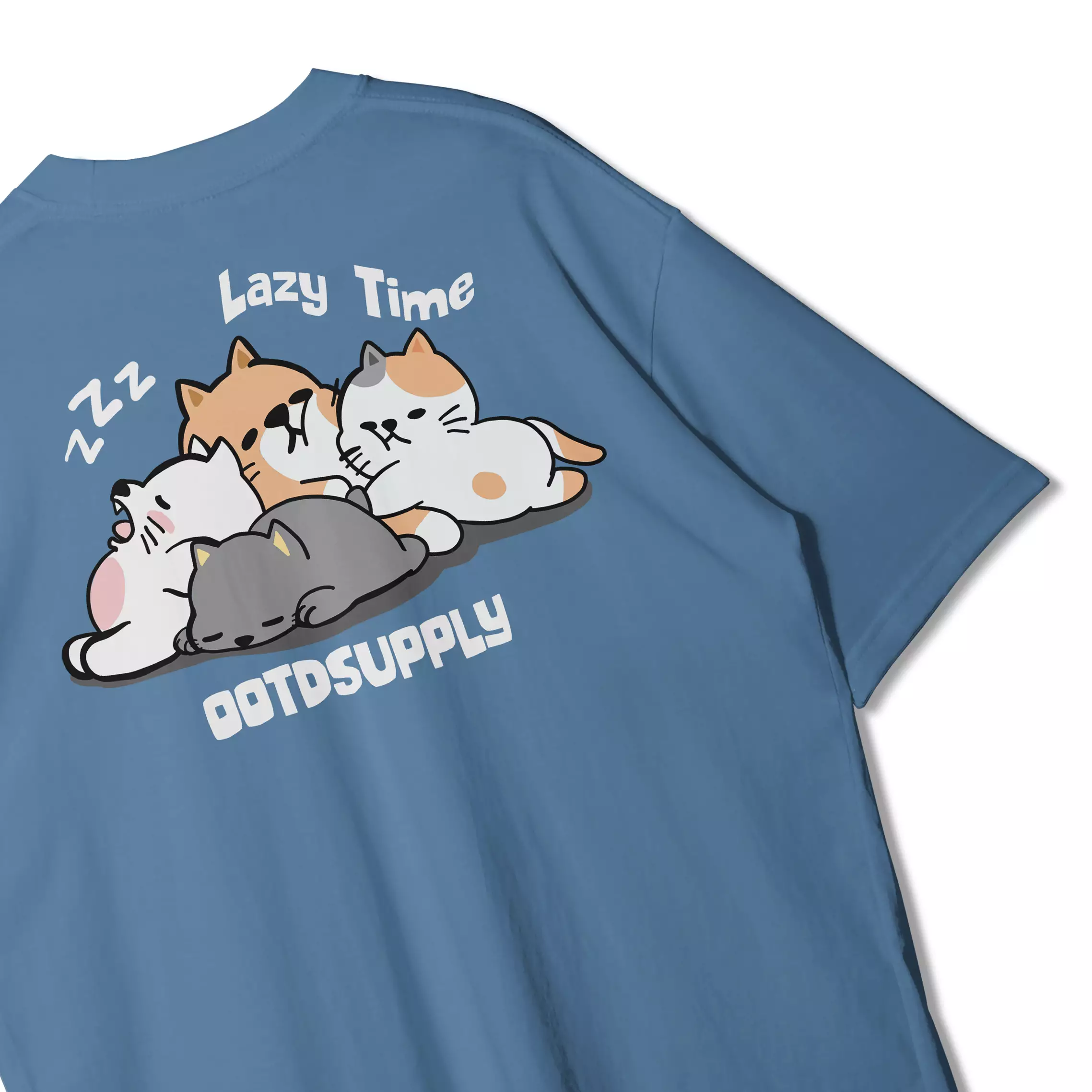 OOTDSUPPLY Oversized Tshirt Lazy Time I Oversize Pria & Wanita