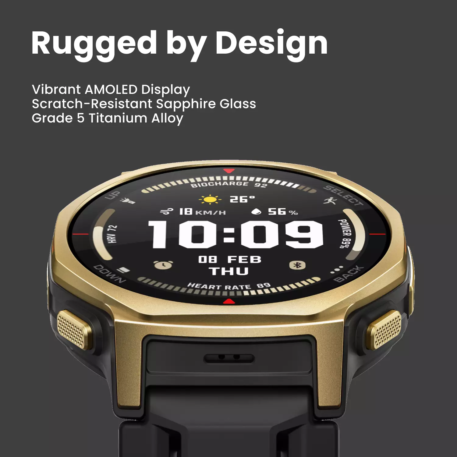 Amazfit T-Rex 3 Pro 44mm Tactical Black | Smartwatch Outdoor GPS | 1,32" AMOLED Sapphire Glass | 17 Days Battery | 180 Sport Modes 