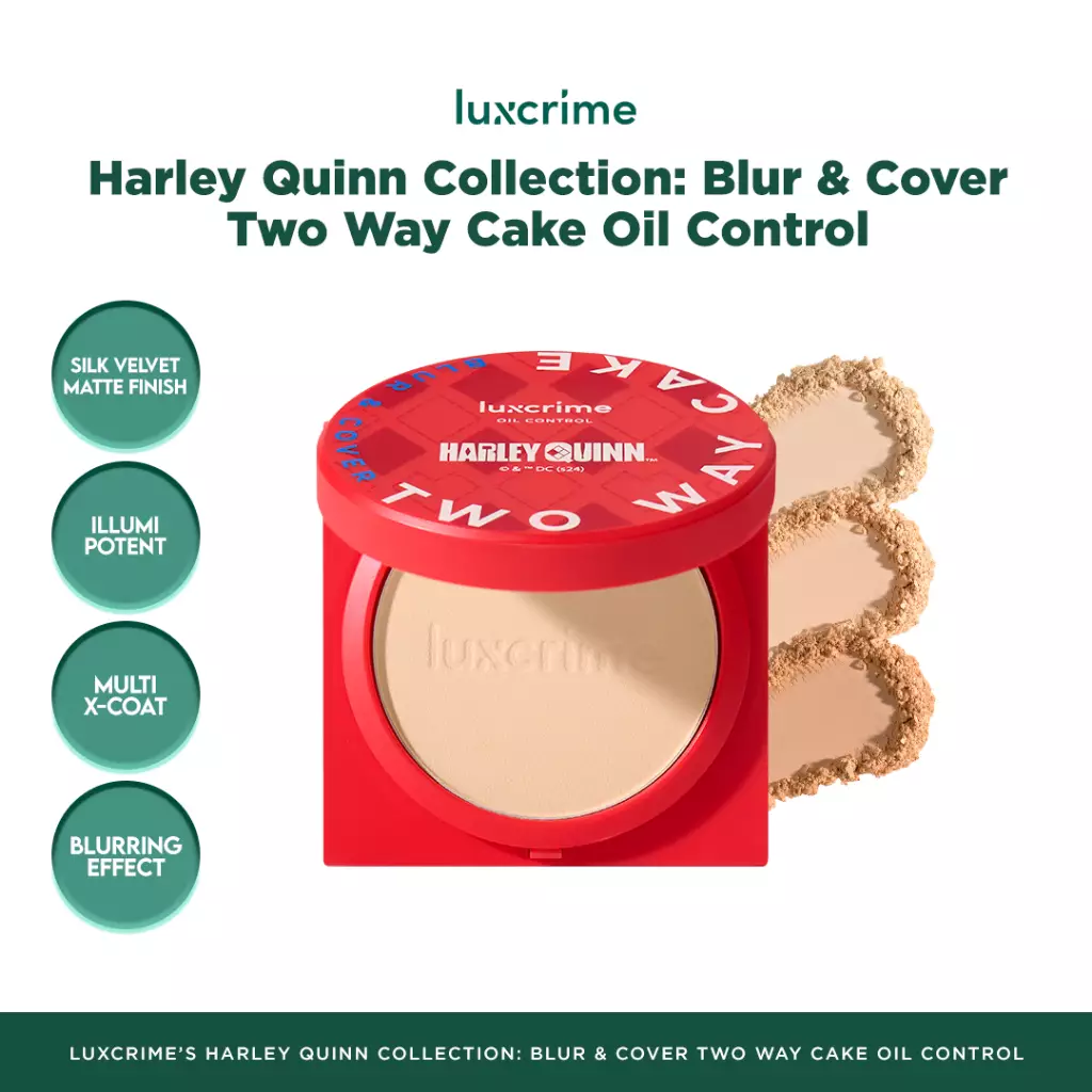 Luxcrime Harley Quinn Blur & Cover Two Way Cake Oil Control - Custard