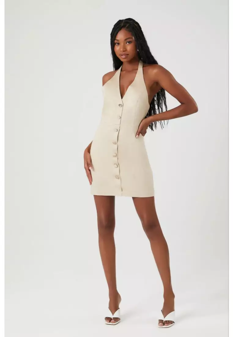 Buy FOREVER 21 Button Front Halter Mini Dress 2024 Online ZALORA