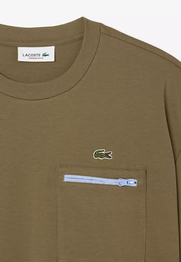 Oversized Zipped Pocket Detail T-shirt