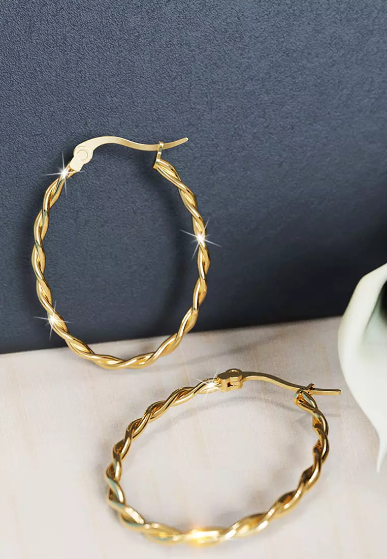 Fairy Dust Hoop Gold Layered Earrings