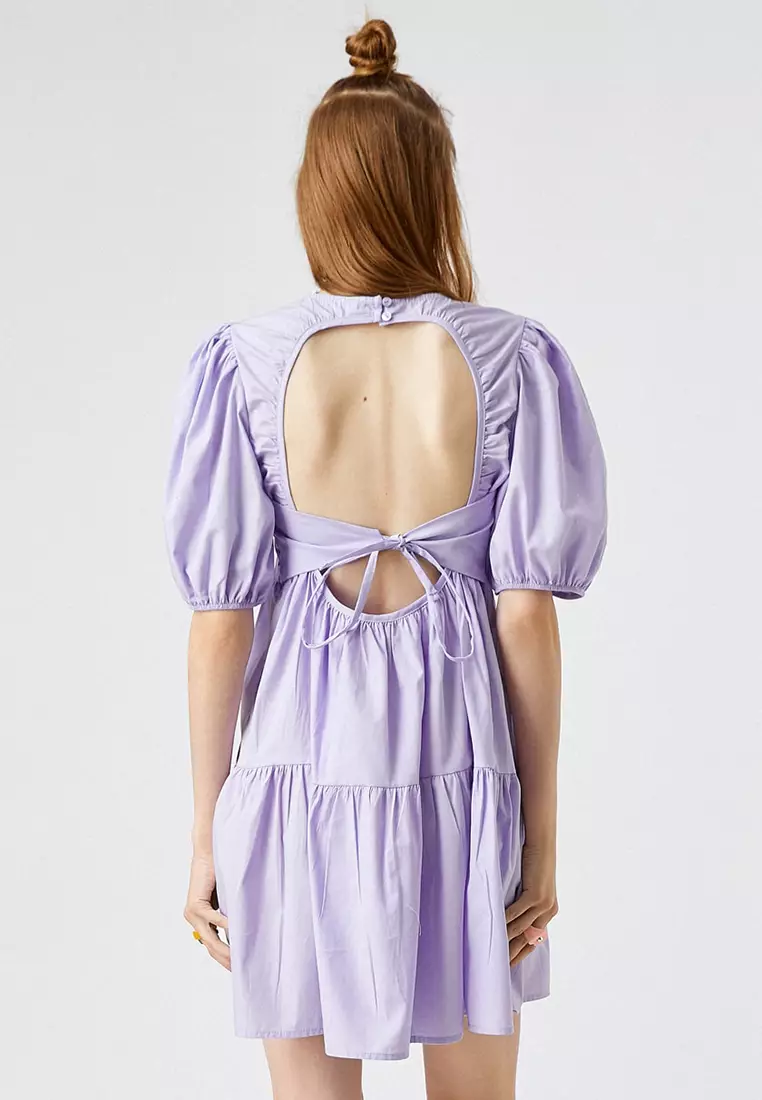 Crew Neck Balloon Sleeve Dress