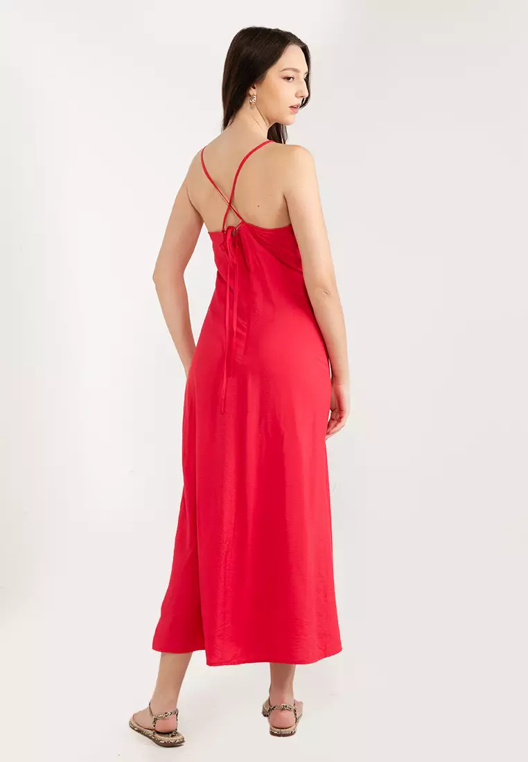 Buy GAP Ruched Slip Midi Dress 2025 Online ZALORA