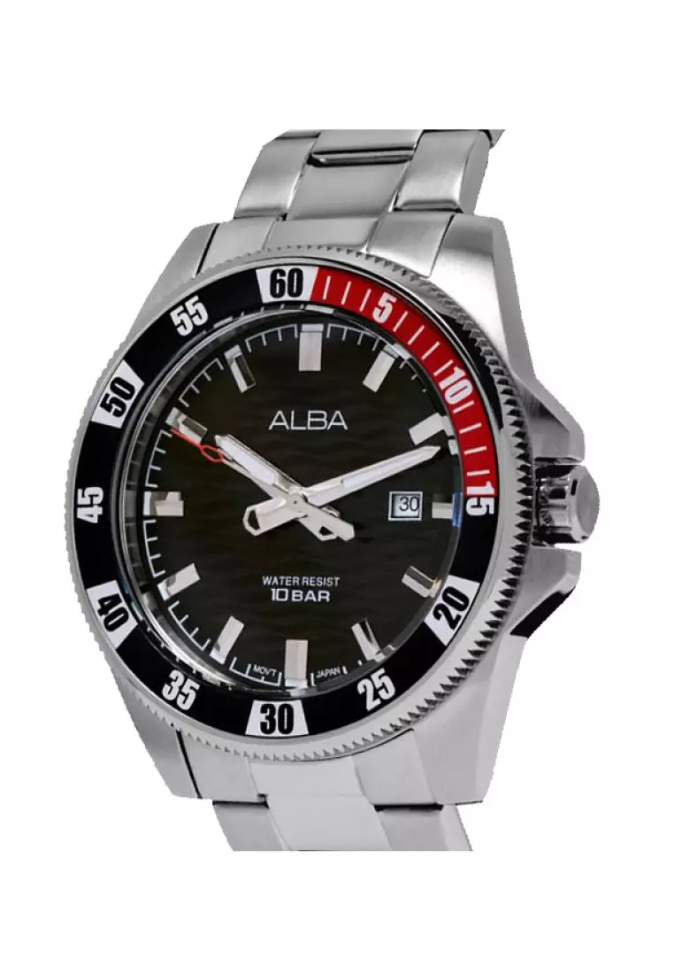 Jam Tangan Pria Alba Original Garansi Resmi AG8L97 AG8L97X1 Strap Stainless Steel Silver