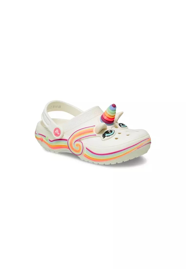 Kids' Classic IAM Unicorn Lights Clog in Chalk