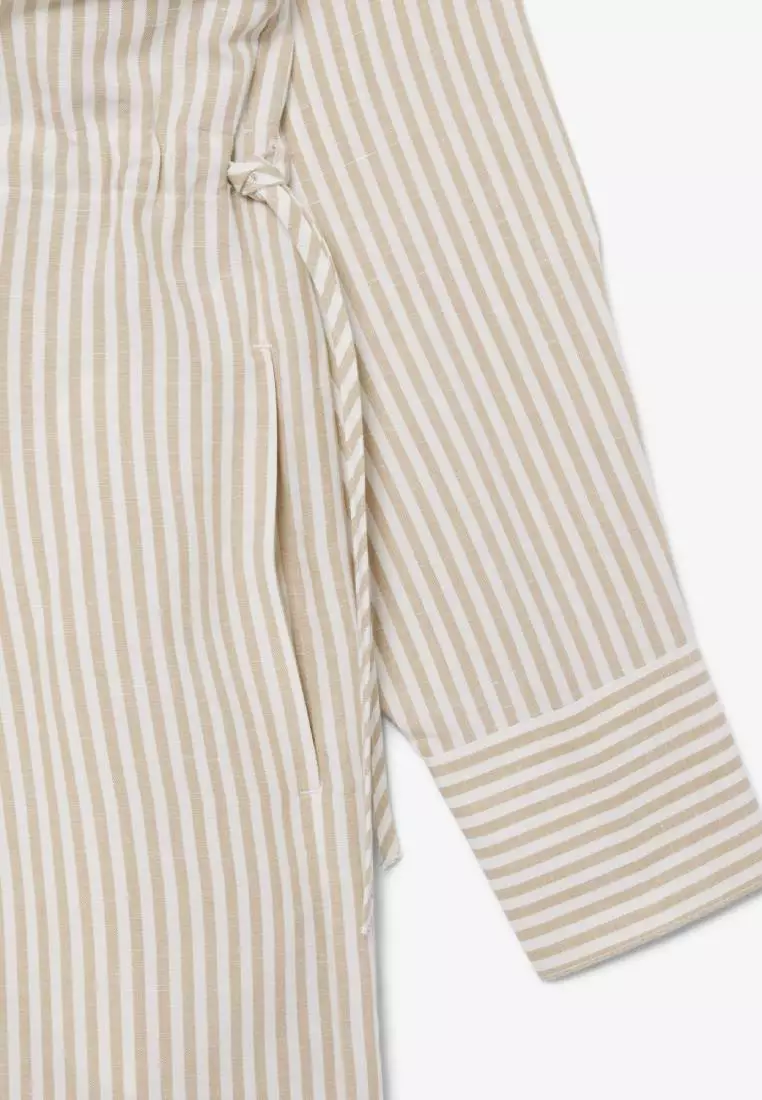 Oversized Linen Blend Shirt Dress