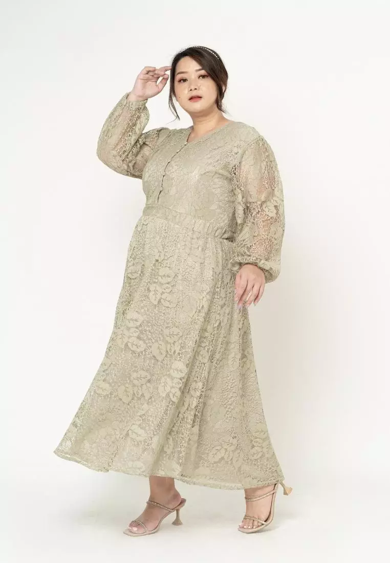 Plus Size Long Dress Hye Ji Sea Foam