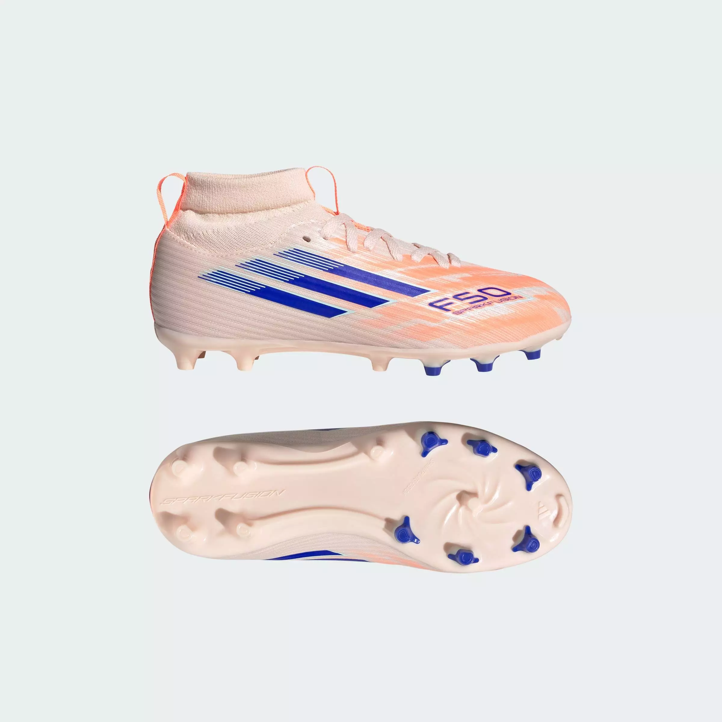 Football F50 Sparkfusion League Firm Ground/Artificial Grass Boots Kids Unisex Orange JR3971