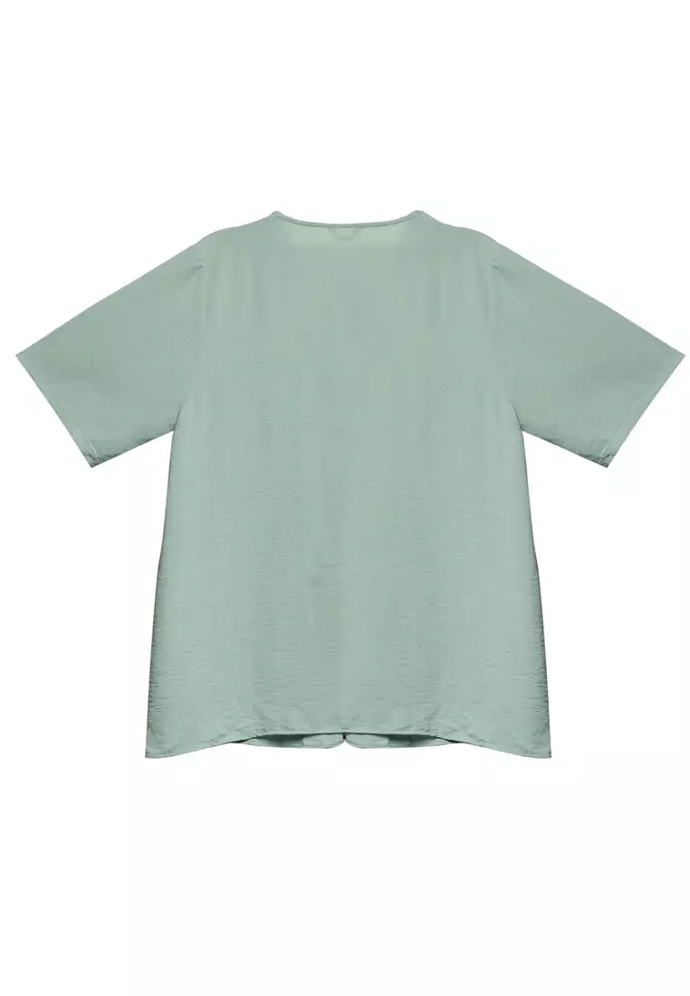 V-neck Jacquard Blouse