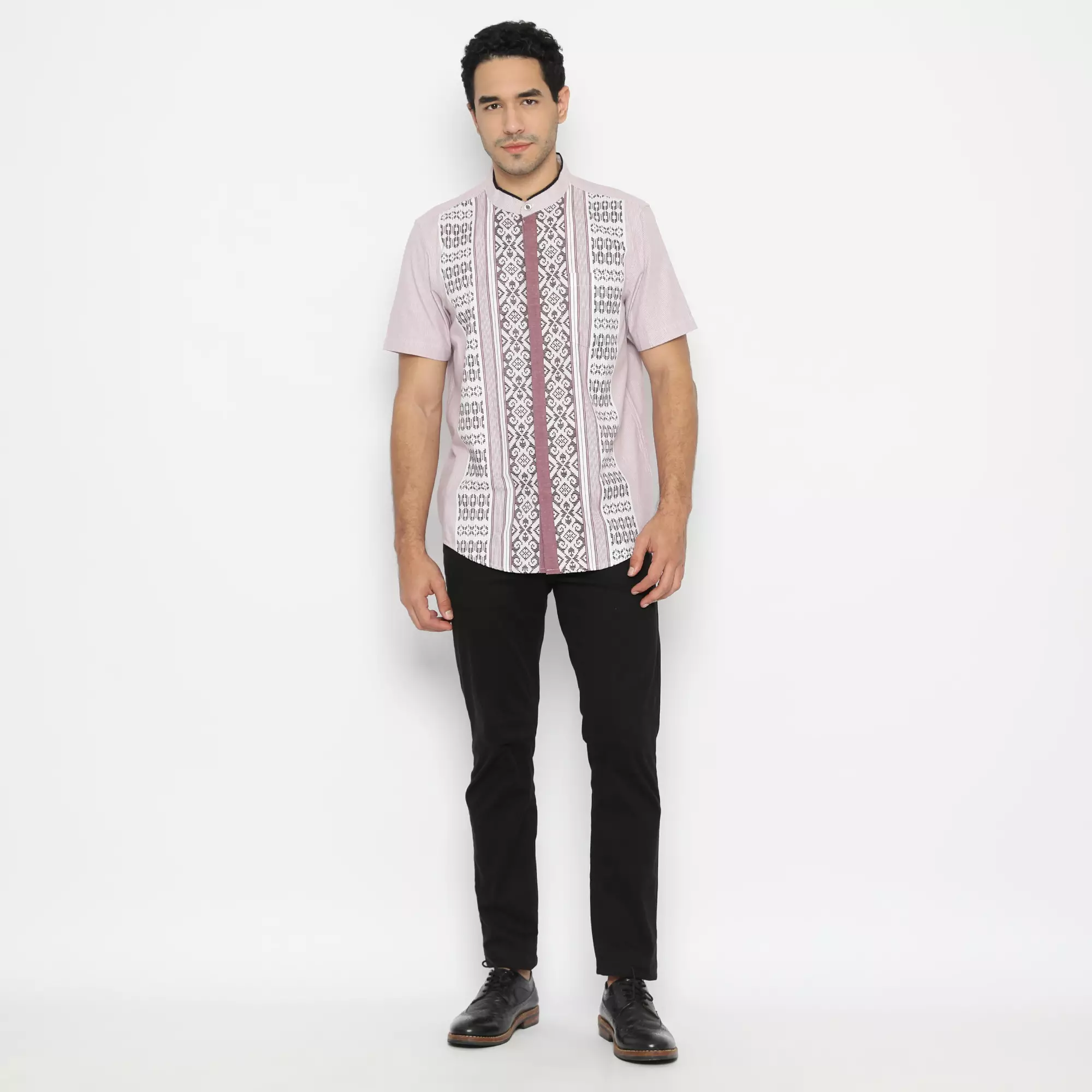 Platini Kemeja Koko Pria Lengan Pendek Katun Maroon 931083