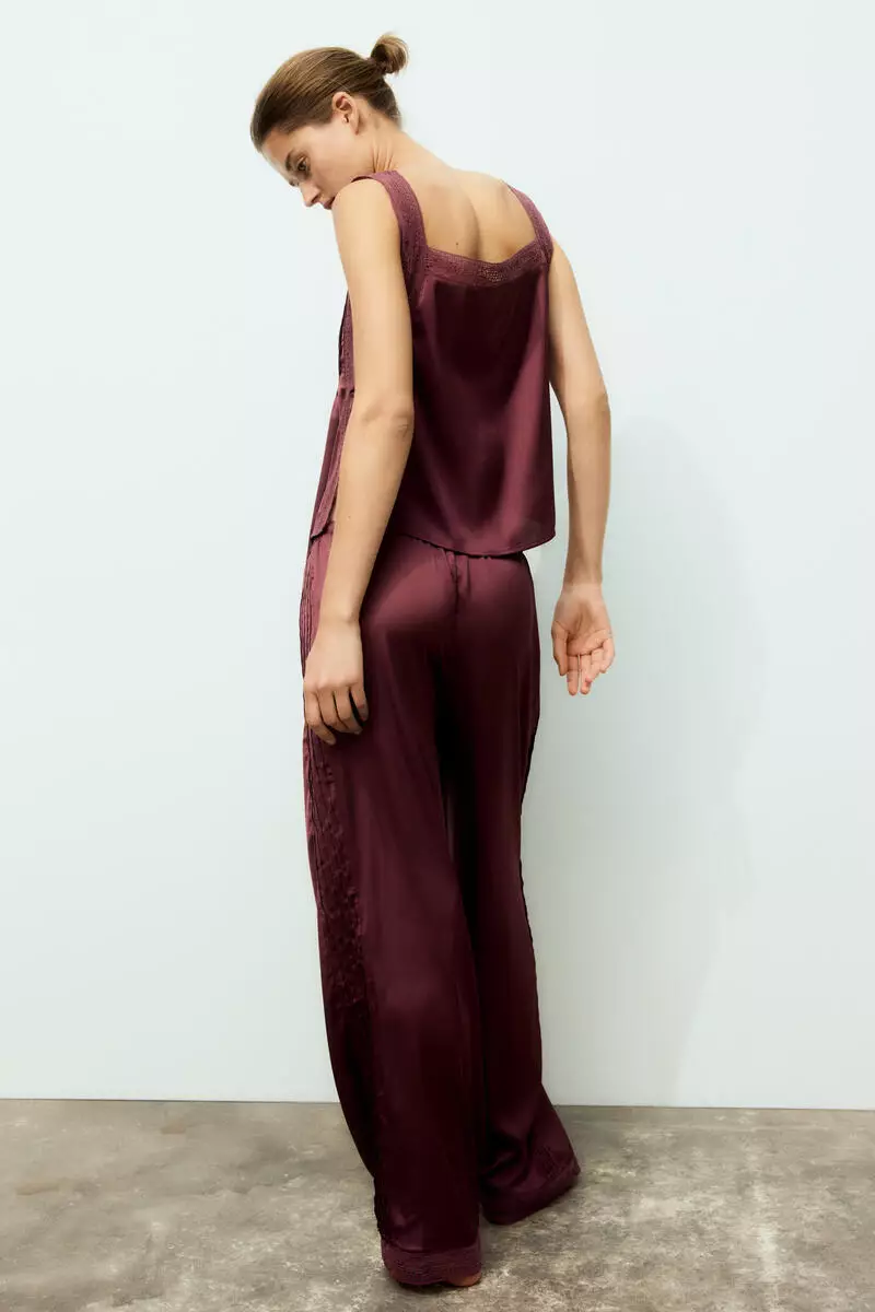 Pintucked satin pyjamas