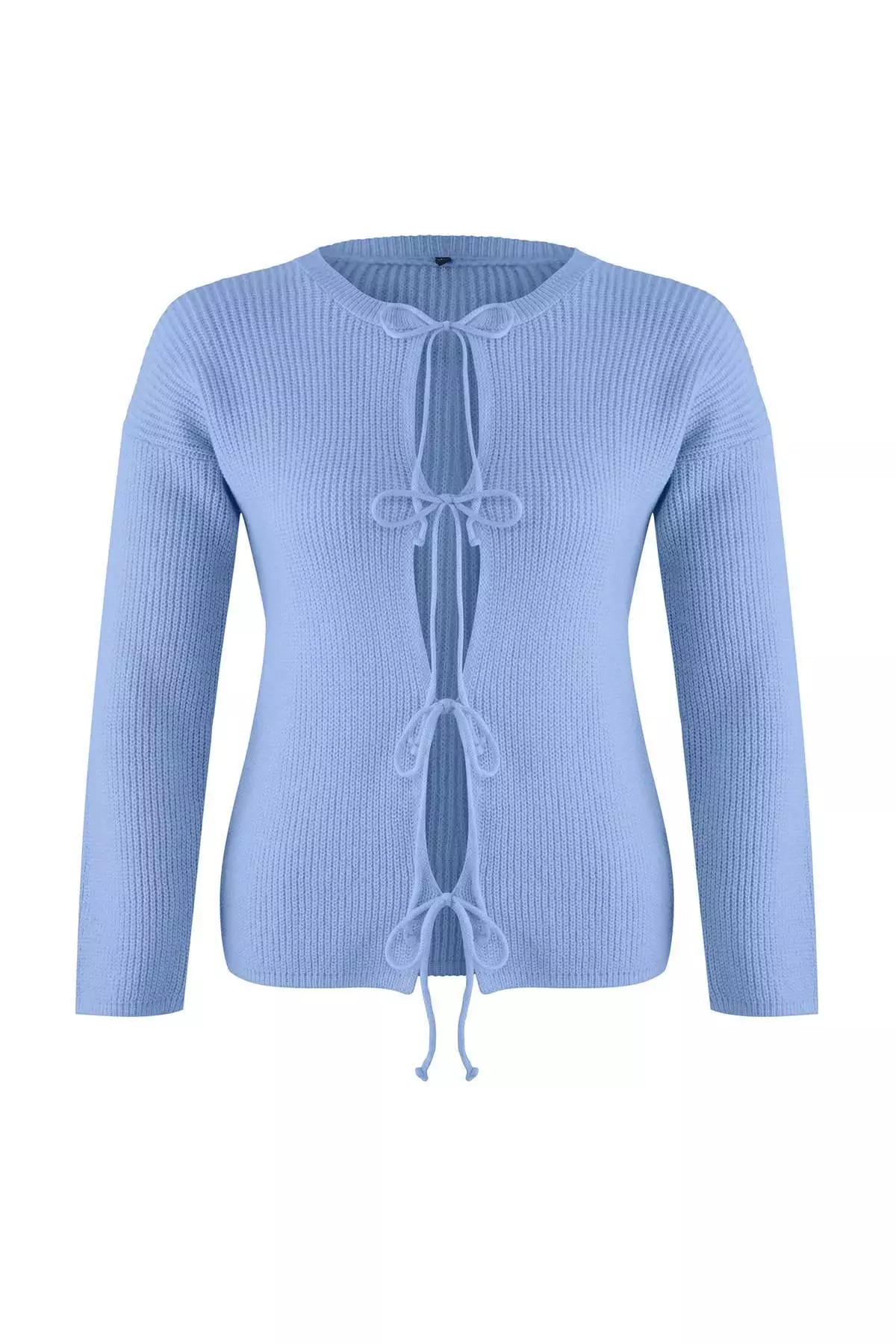 Blue Bow/Ribbon Detailed Knitwear Cardigan