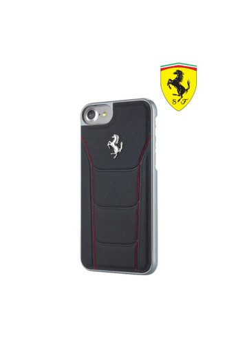 Ferrari n/a Casing IPhone SE (2020) Ferrari Silver Deboss Leather Red Stc Black A5CA8ESC226477GS_1