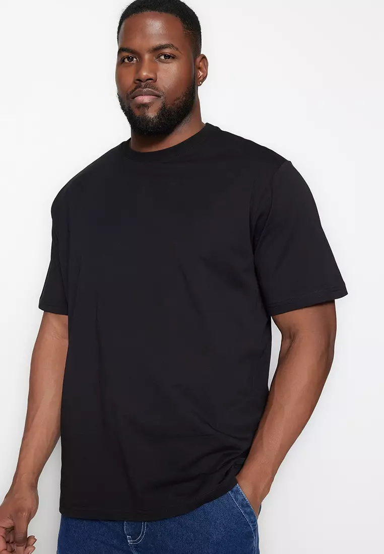 Buy Trendyol Black Men s Plus Size Comfy Regular Regular Cut 100