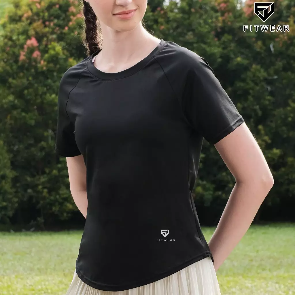 Fitwear Kaos Big Size Olahraga Wanita JULIANA BACKMESH OVERSIZE - BLACK