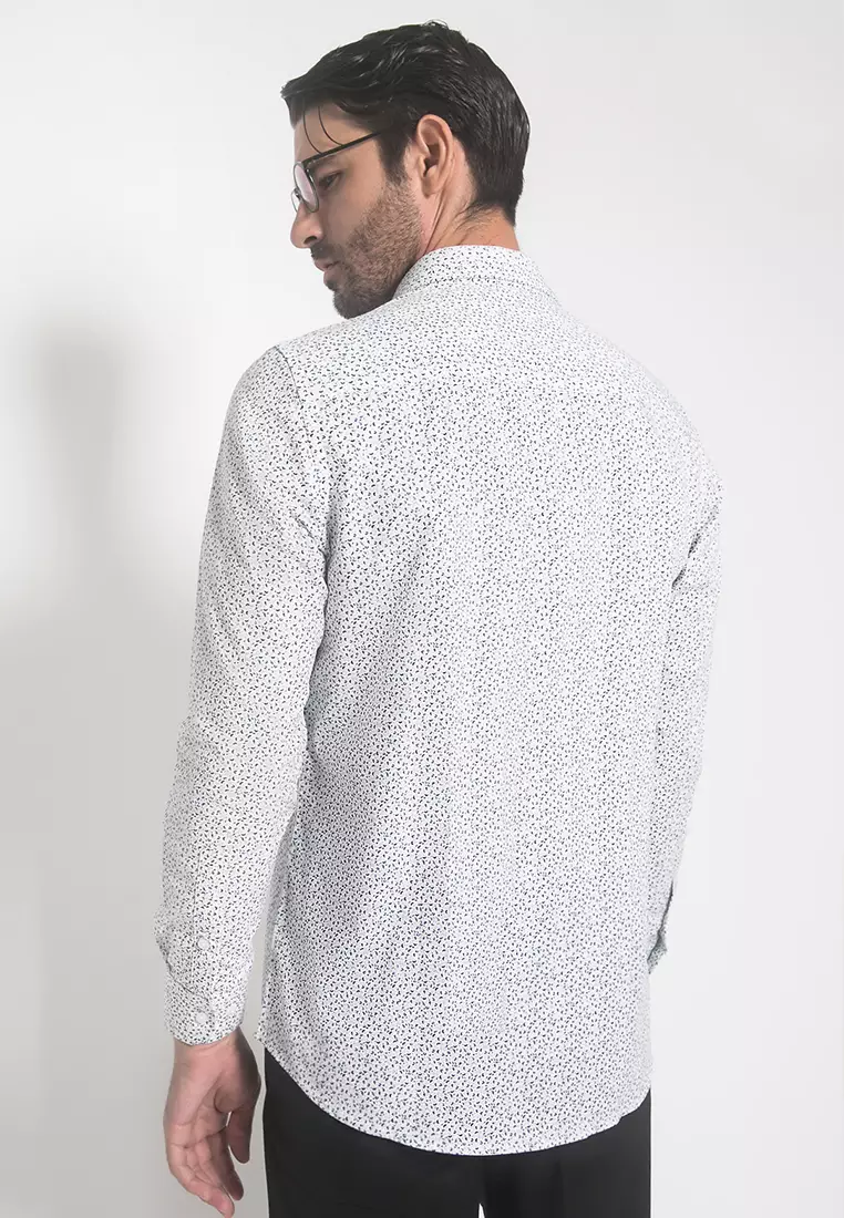 Johnwin - Kemeja Formal - Motif - Putih - Slim Fit - FSH.650.K394.823.C
