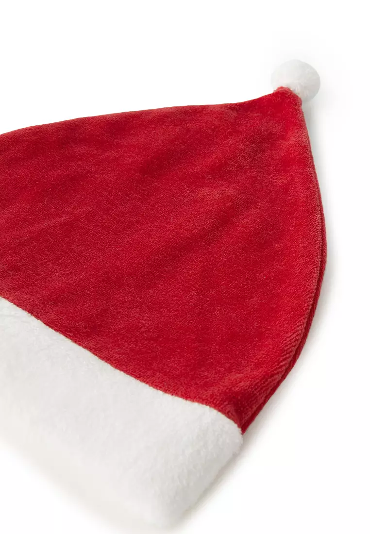 Christmas Hat with Pompom Appliqué
