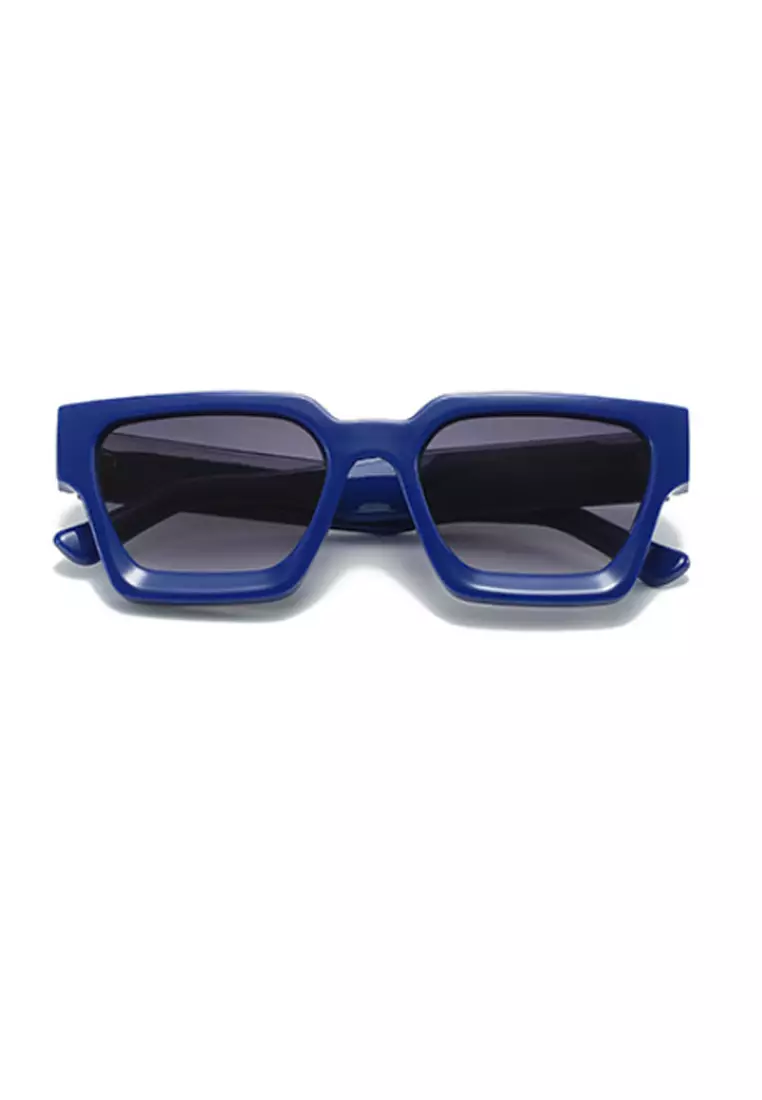 Buy Kings Collection Square Blue Frame Grey Lens Polarized Sunglasses ...