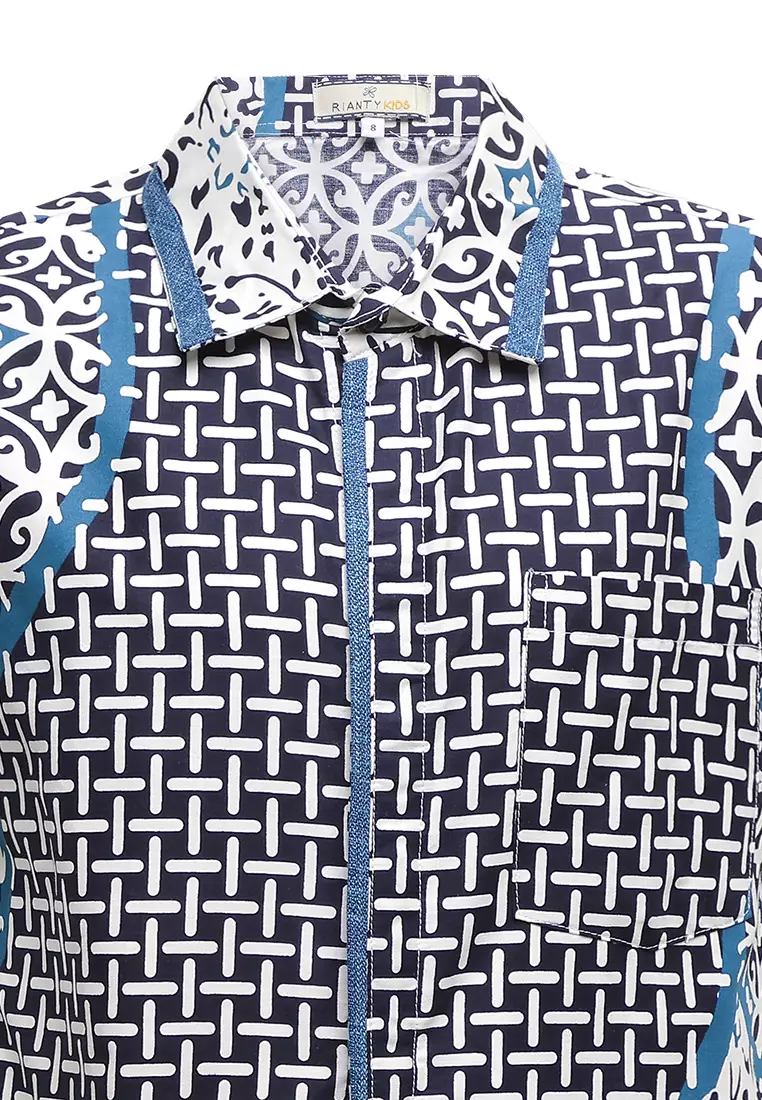 Hem Anak Batik Laki Laki Delilo White Lengan Pendek