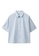 COS white and blue Boxy Short-Sleeves Shirt 57917AA1A6C071GS_5