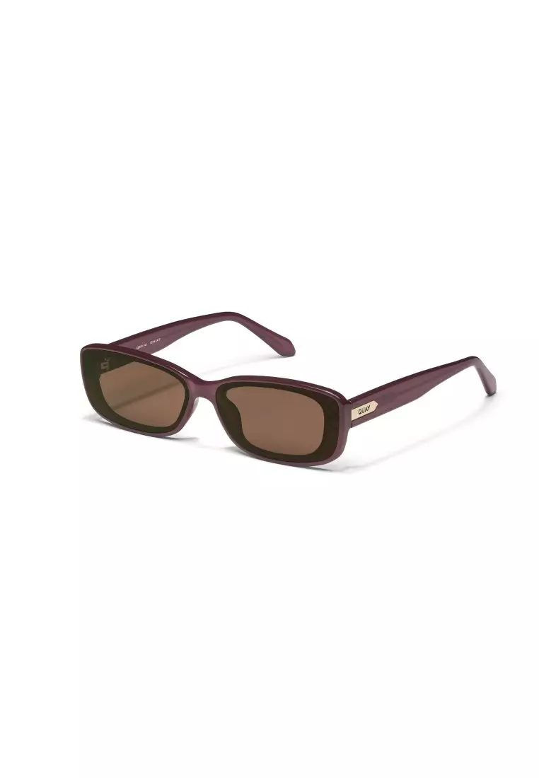 QUAY Vibe Check Sunglasses - Plum/Brown