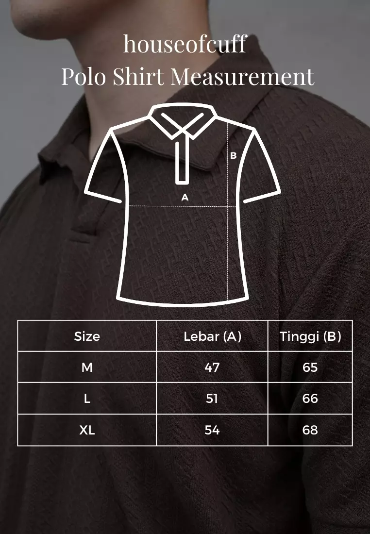 Houseofcuff Polo Shirt Rajut Stretch Lengan Pendek Pria Hitam