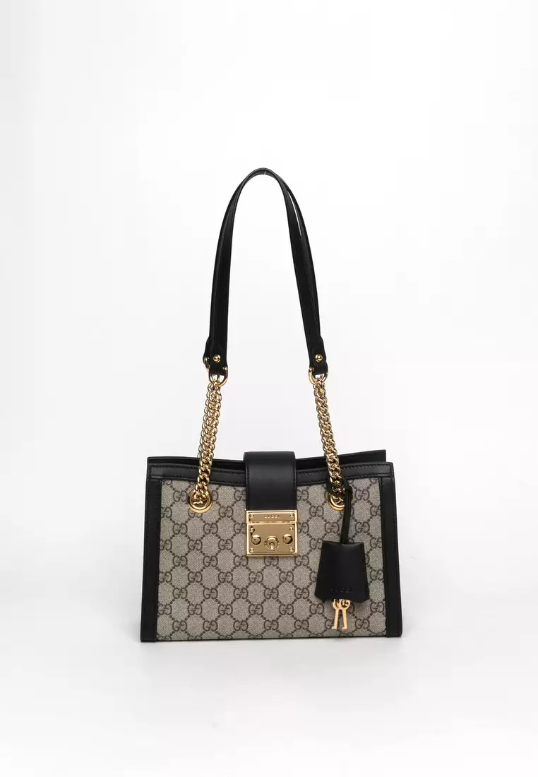 Gucci padlock small gg supreme canvas shoulder bag outlet