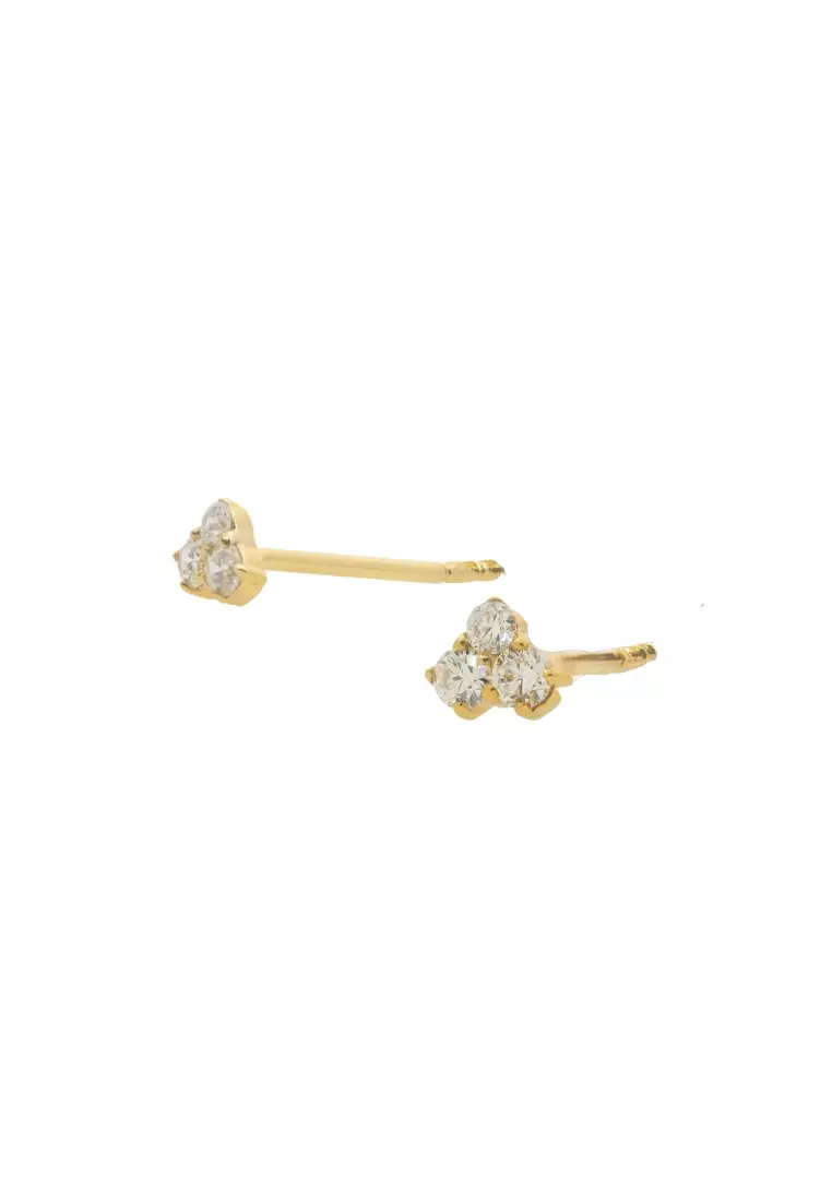 Diamond Mini Cluster Studs 14k Gold