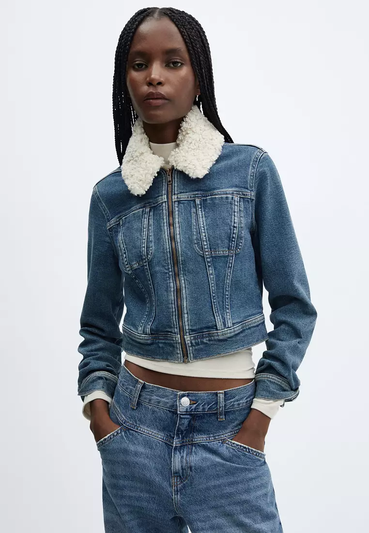Jean jacket sherpa collar new arrivals