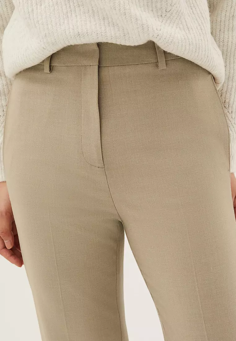 Straight Leg Trousers With Stretch