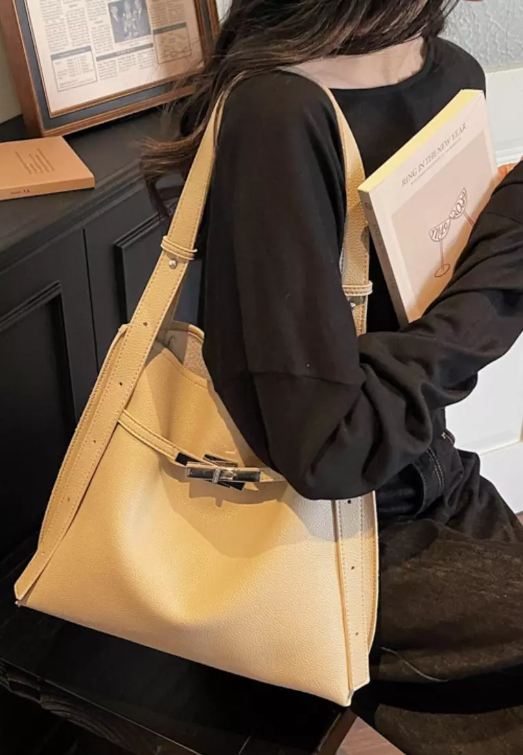 Large Capacity Commute Casual Buckle Design Crossbody Tote Bag CA26042824YE