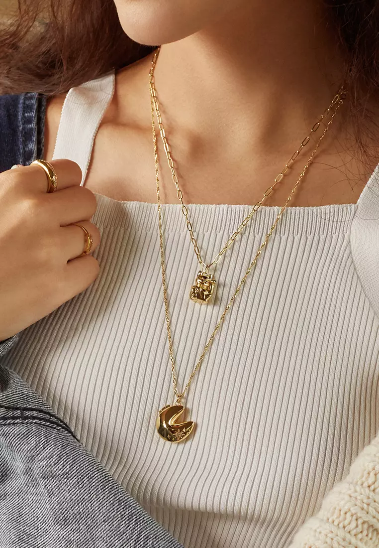 Lucky Cat Gold Necklace