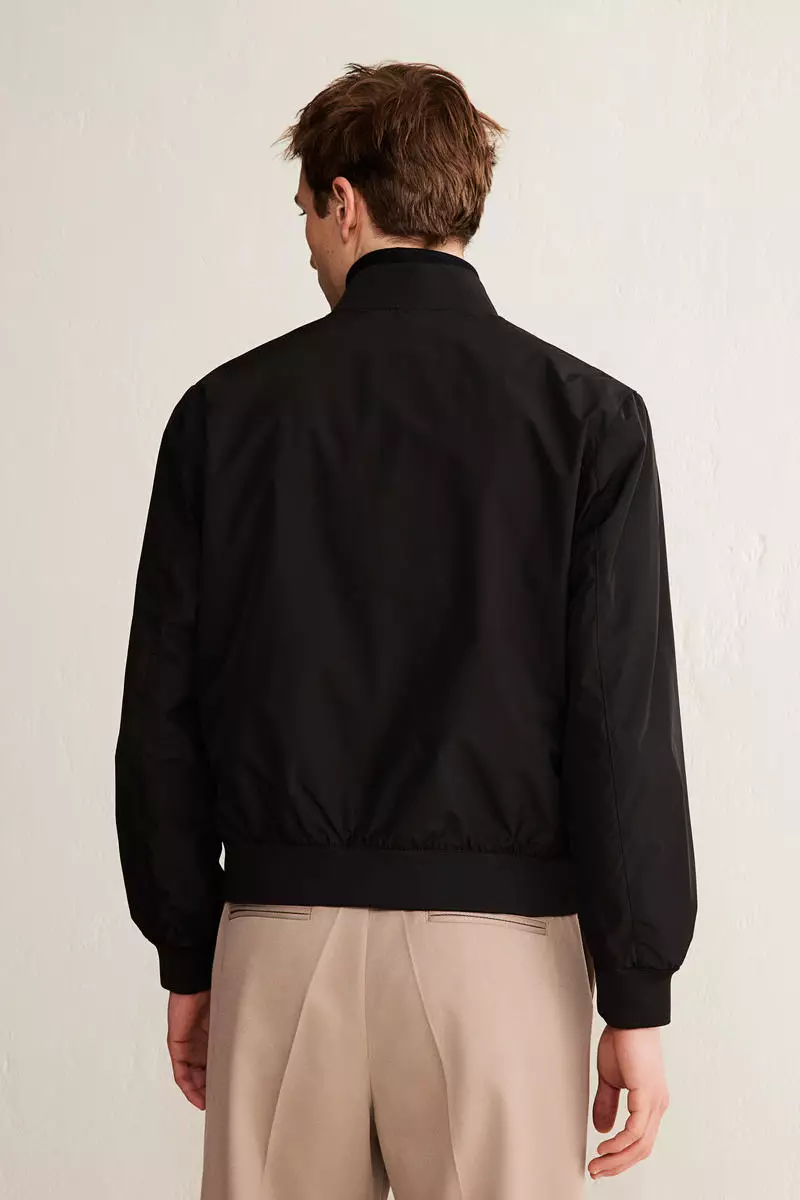 Mens black bomber hot sale jacket h&m