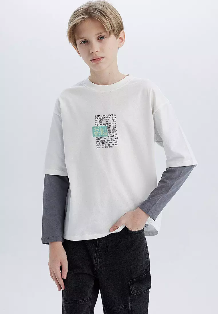 Cotton Crew Neck Long Sleeves T-Shirt
