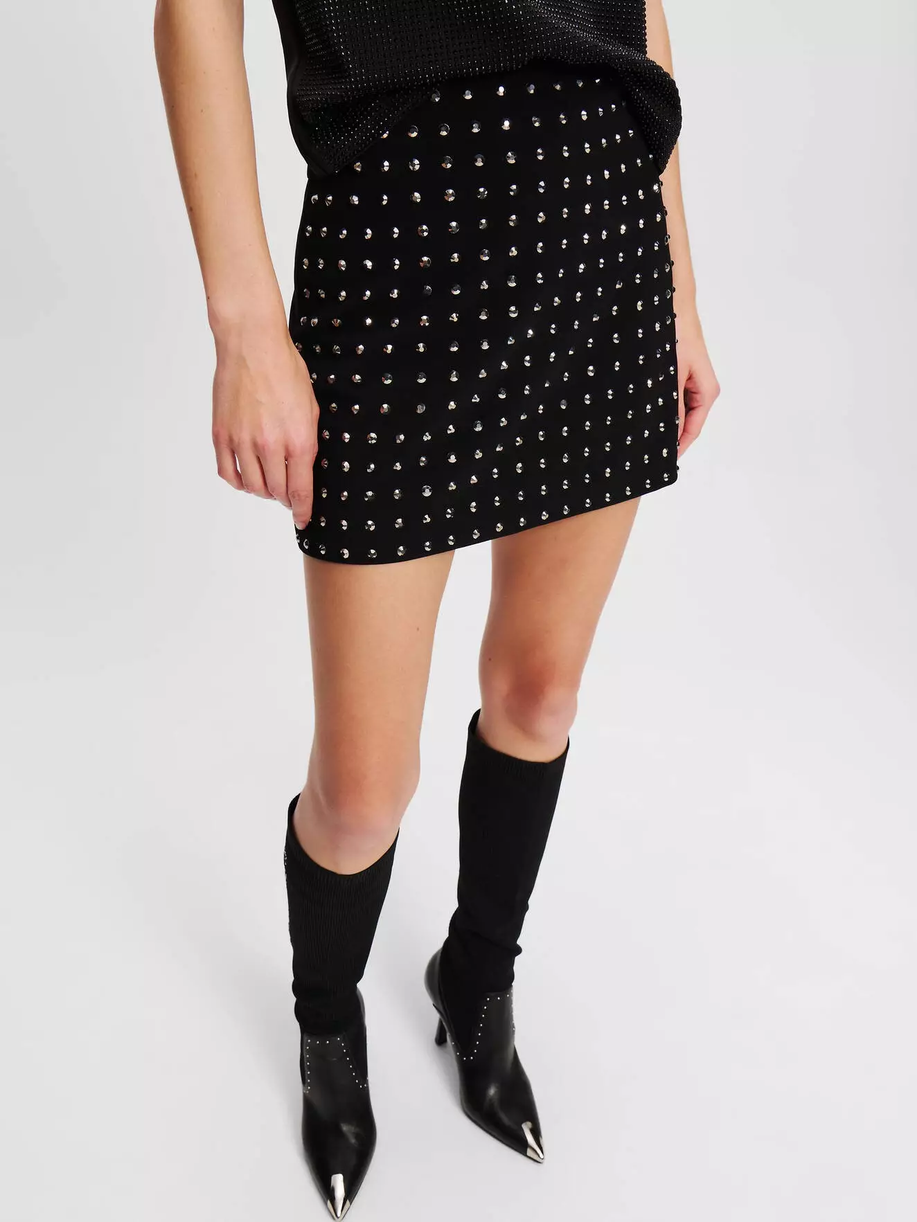 Rhinestone Mini Skirt