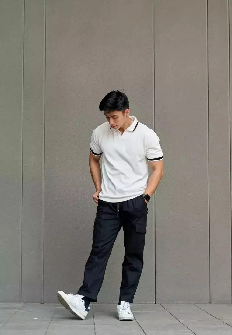 Kale Lyon White / Polo Shirt Pria / Atasan Kaos Polo Rajut Pria