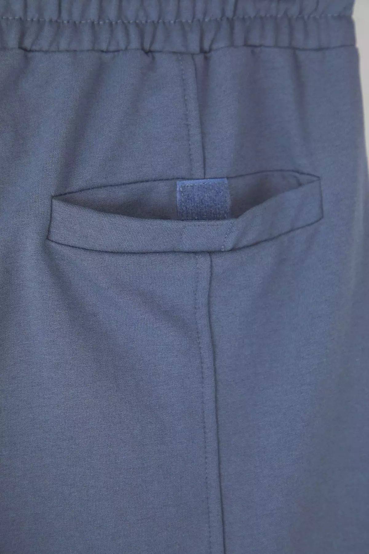 Blue Regular Cut Medium Elastic Waist Laced Stitching Detail Shorts  TMNSS20SR0070