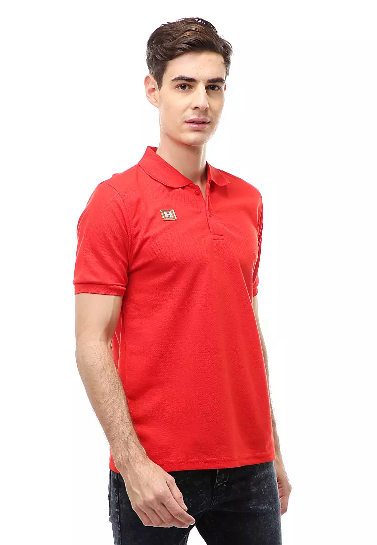 Jack Atasan Formal Pria T-Shirt Kaos Polo Polos Lengan Pendek Material Cotton ORIGINAL - Red