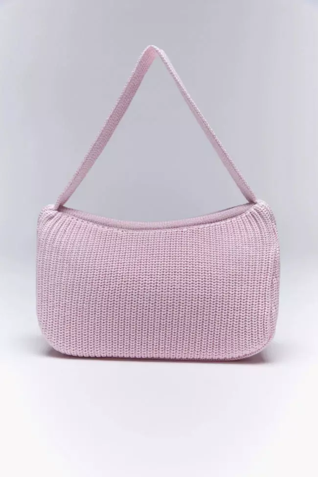 GW Preppy Knit Shoulder Bag - Pink