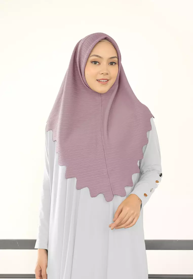 Cotton Bee - Marsha Instan Lasercut (Bergo Tekstur) - Old Rose
