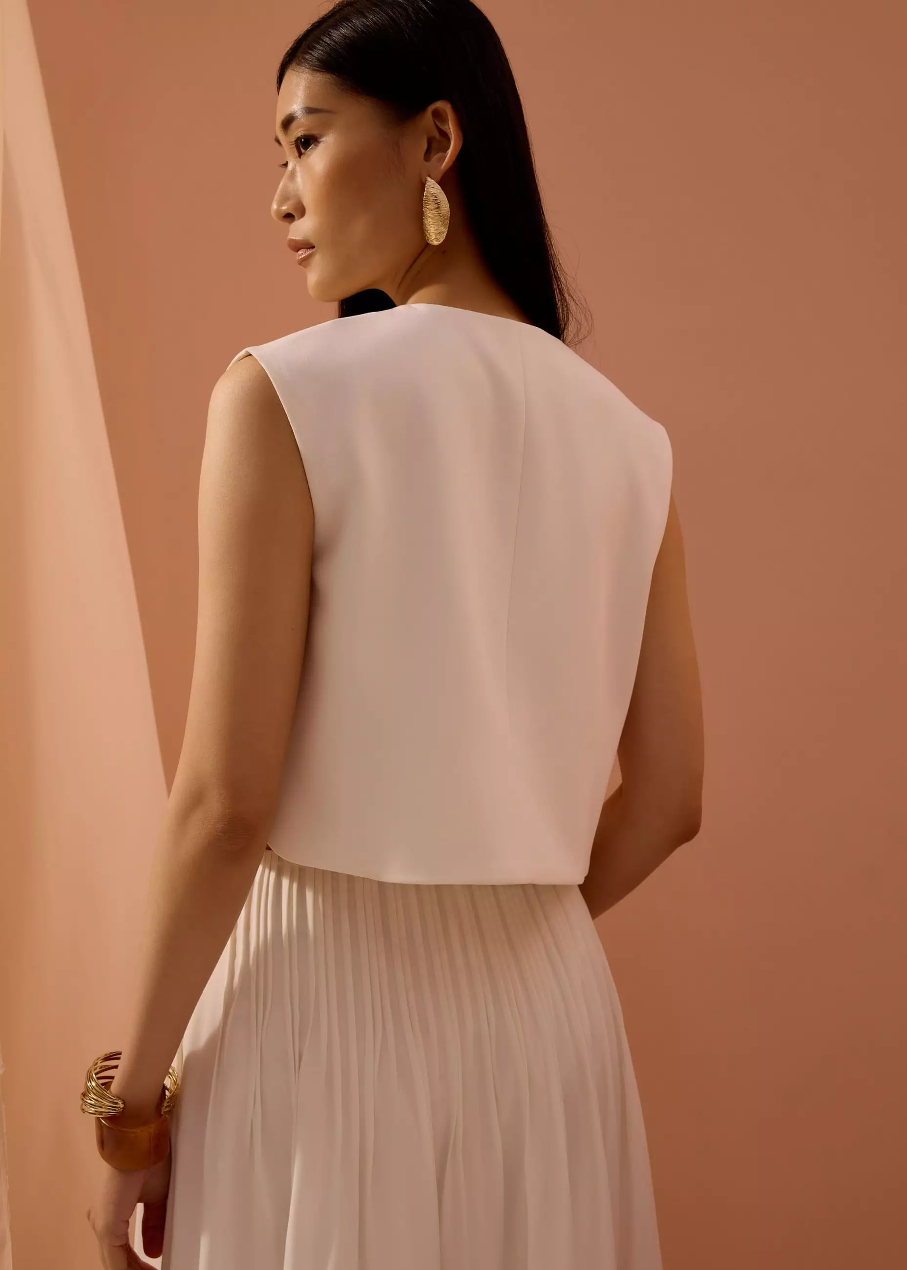 Atasan Wanita - Sammie Boxy Button Down Crop Top