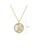 Glamorousky white 925 Sterling Silver Plated Gold Fashion Alphabet L Geometric Round Mother-of-pearl Pendant with Cubic Zirconia and Necklace 1DE03AC7E3647EGS_2