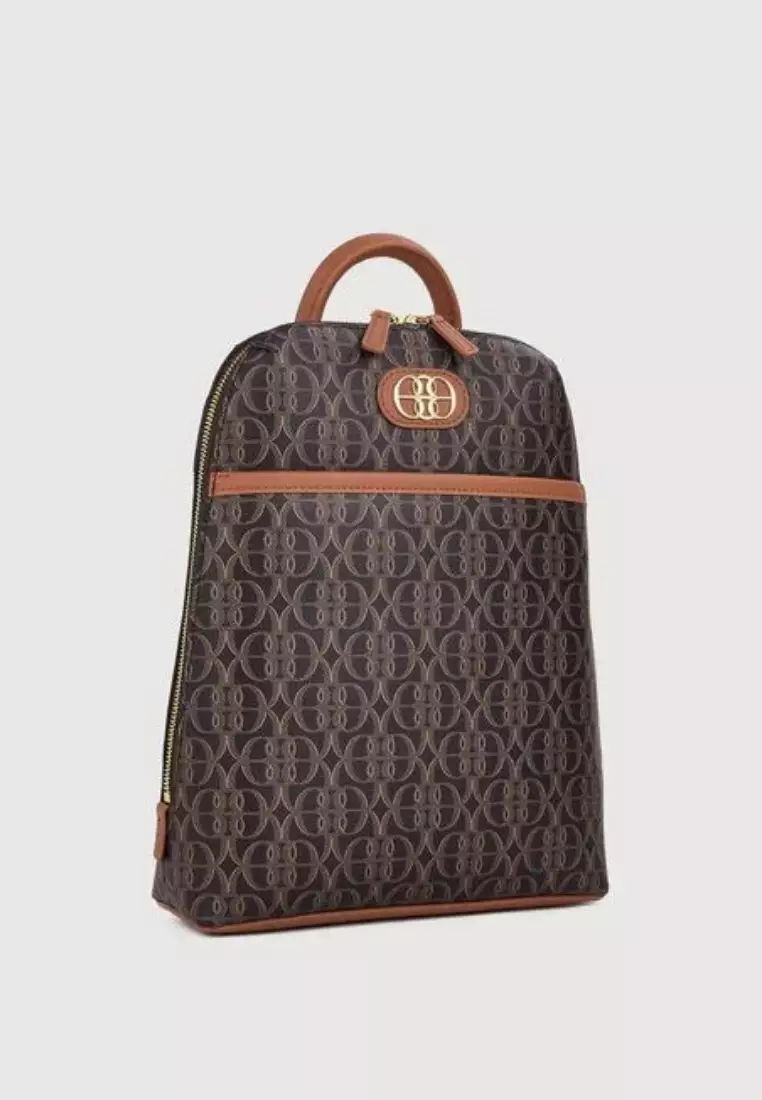 La Luna Monogram Small Backpack Brown Caramel
