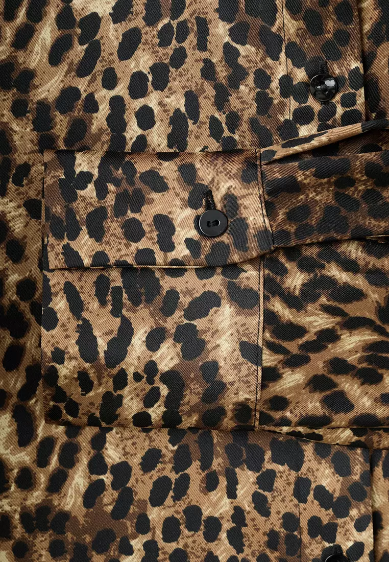 Leopard-Print Satin Shirt