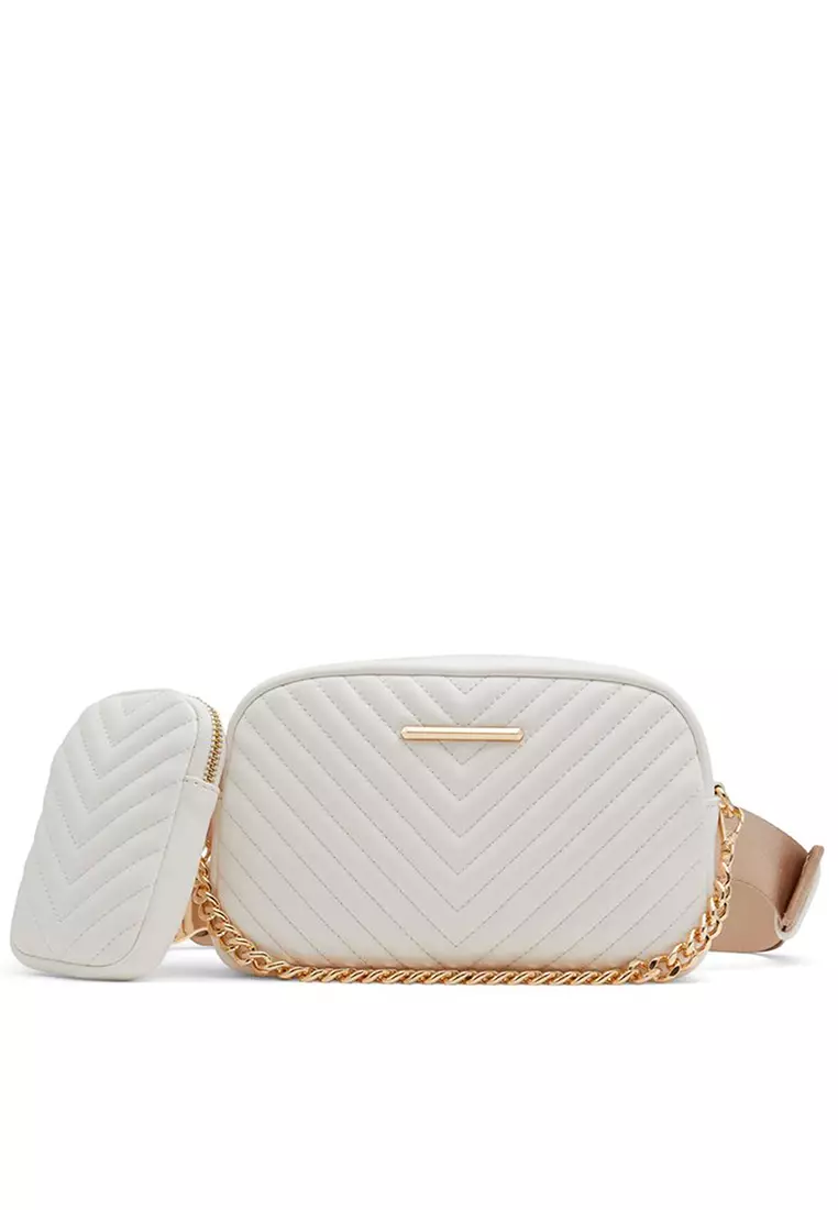 White quilted sale bum bag