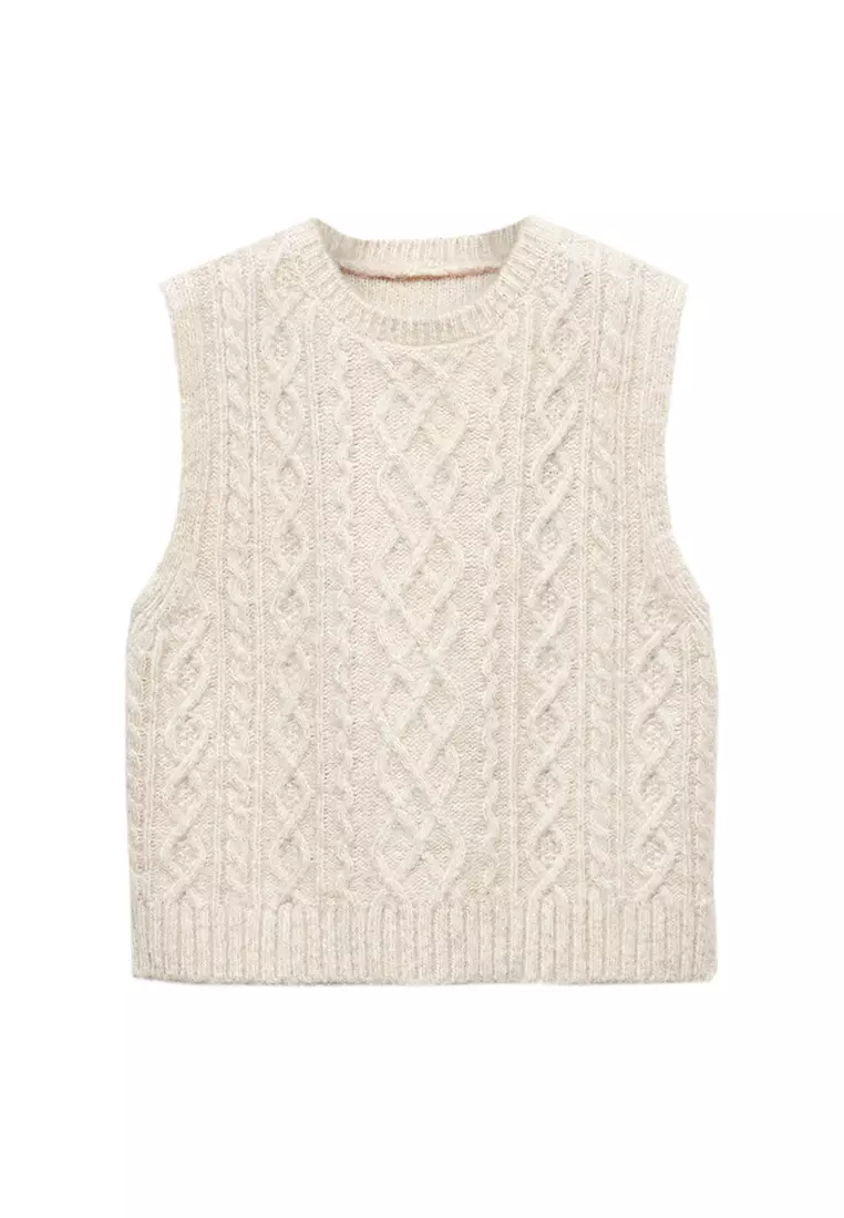 MANGO BABY Braided-Knit Gilet 2024, Buy MANGO BABY Online