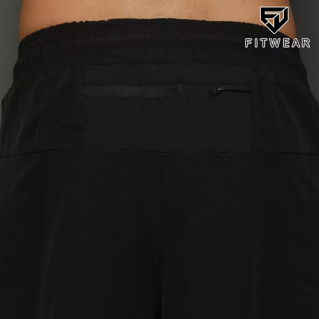 Fitwear - Celana Lari + Legging Dryfit Pria JACKSON COLORED REFLECTIVE - BLACK