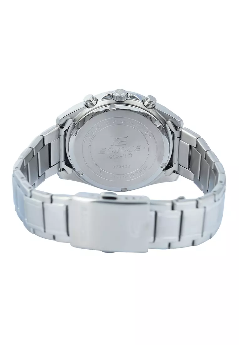 Casio Edifice EFV-650D-1AV Jam Tangan Analog Pria - Silver Black - Stainless Steel